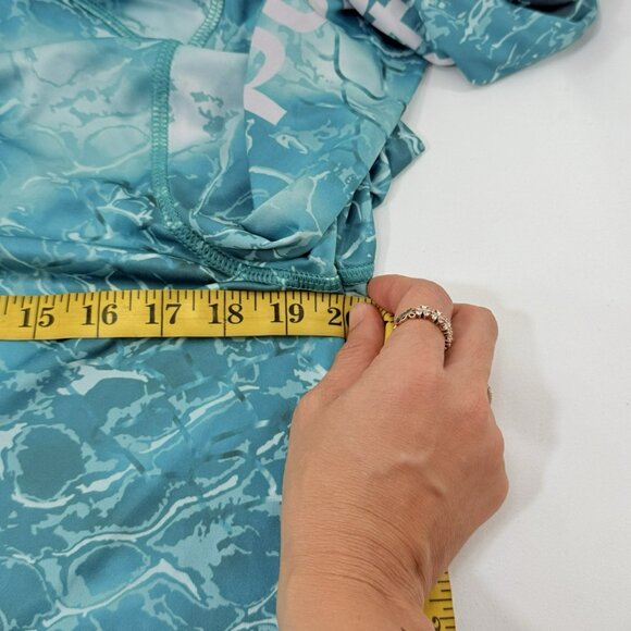 World Wide Sportsman Fishing Shirt Men Size L Outdoor Active Blue Ocean Camo - Picture 11 of 12